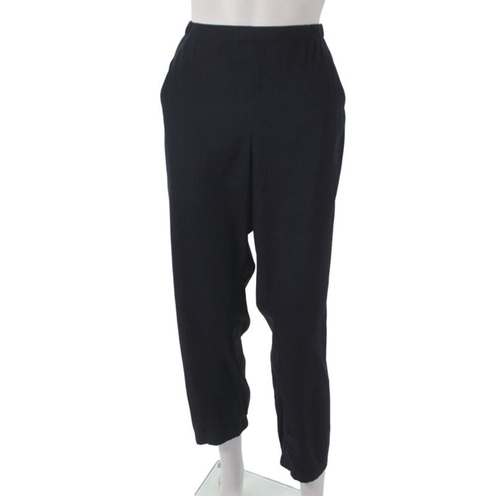 Maria + Cornejo Womens Harem Pants Black Silk Pull On Minimalist Size 14
